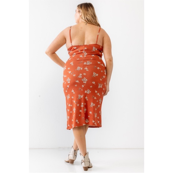 Flawless flower Plus Size print midi dress - Picture 3 of 6